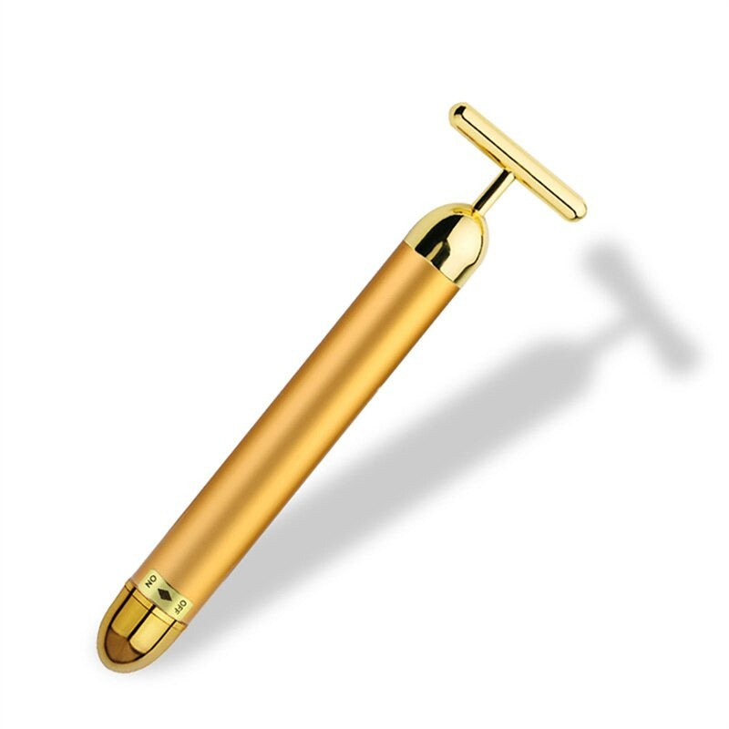 24K Gold plated, T-Bar Facial/Roller Massager