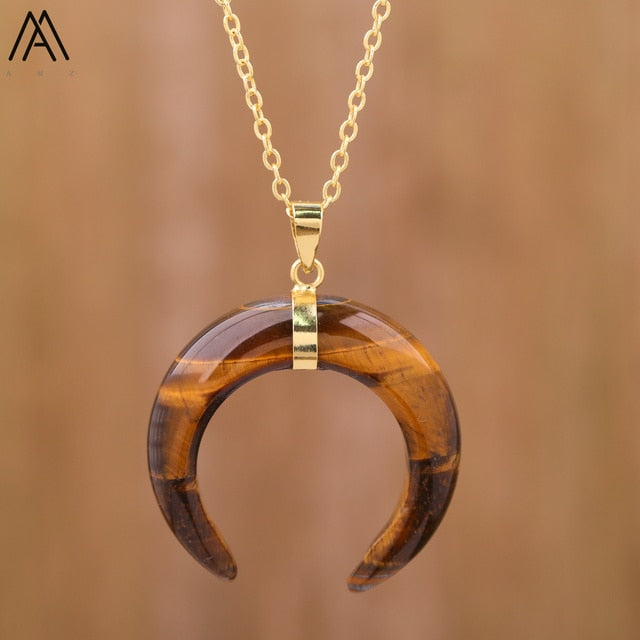 Moon Shaped Pendant Necklace