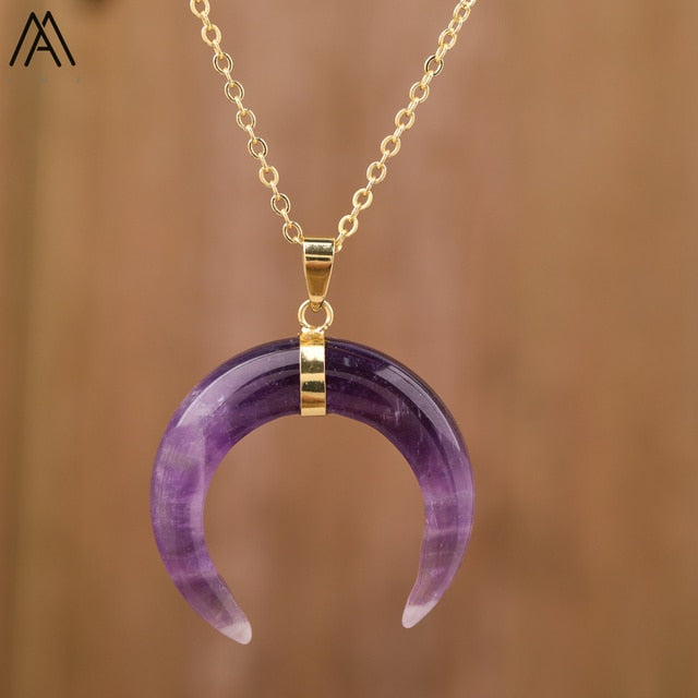 Moon Shaped Pendant Necklace