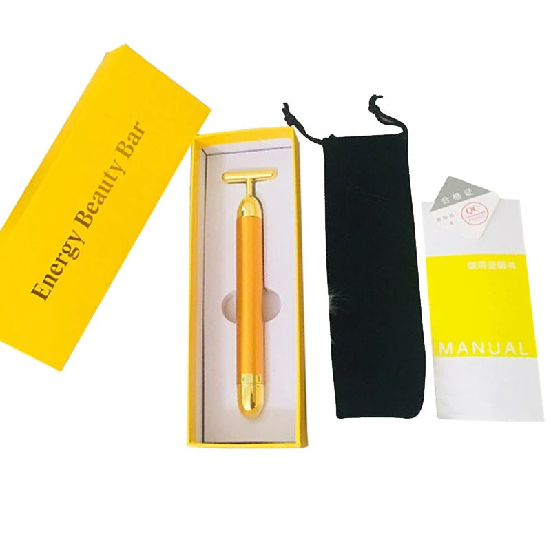 24K Gold plated, T-Bar Facial/Roller Massager