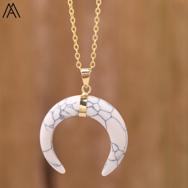 Moon Shaped Pendant Necklace