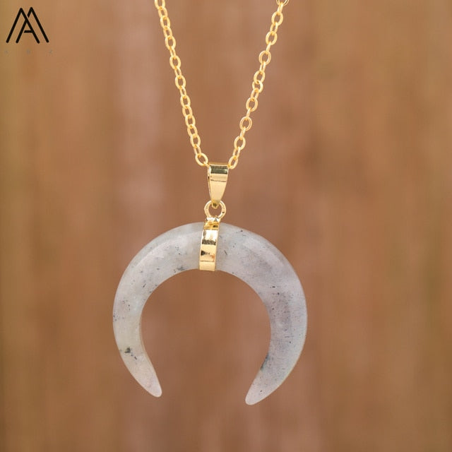 Moon Shaped Pendant Necklace