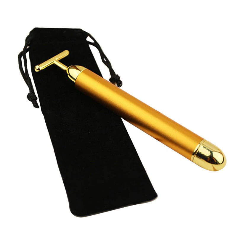 24K Gold plated, T-Bar Facial/Roller Massager
