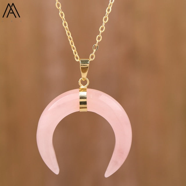 Moon Shaped Pendant Necklace