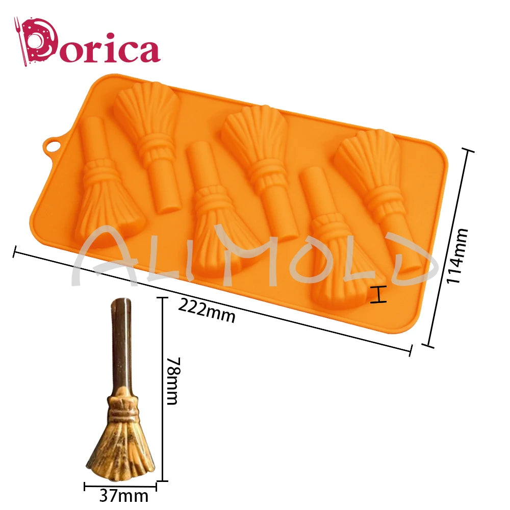 3D Broom Design DIY Halloween Fondant Candy Silicone Mold