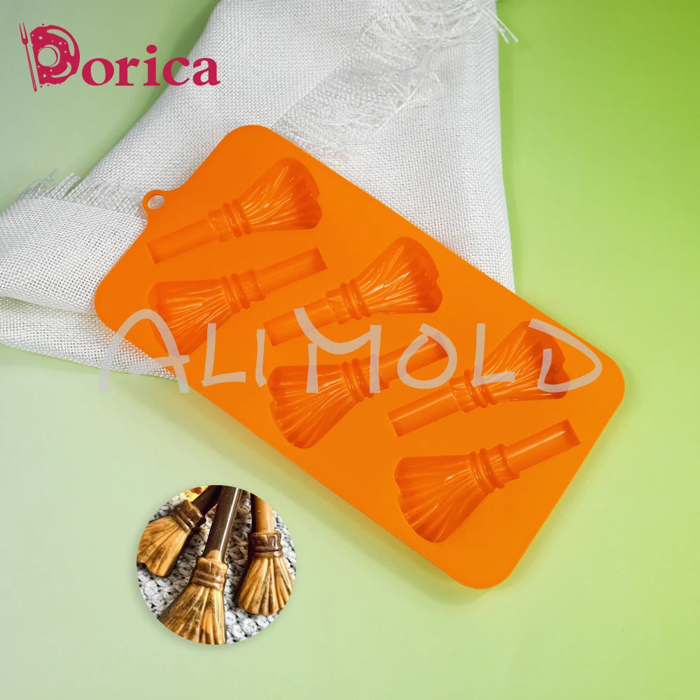 3D Broom Design DIY Halloween Fondant Candy Silicone Mold