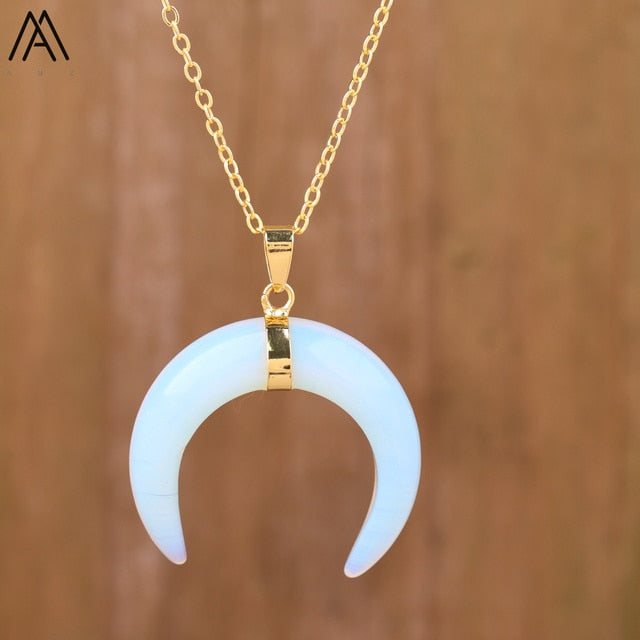 Moon Shaped Pendant Necklace