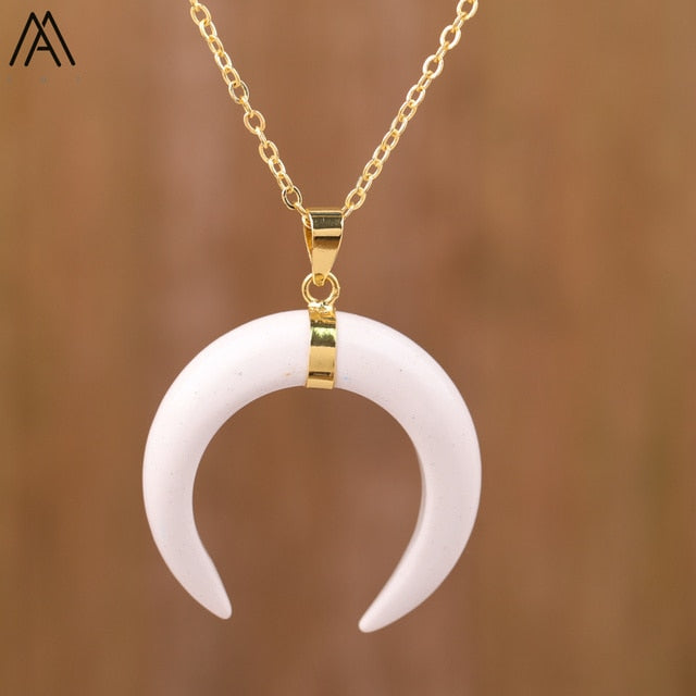 Moon Shaped Pendant Necklace