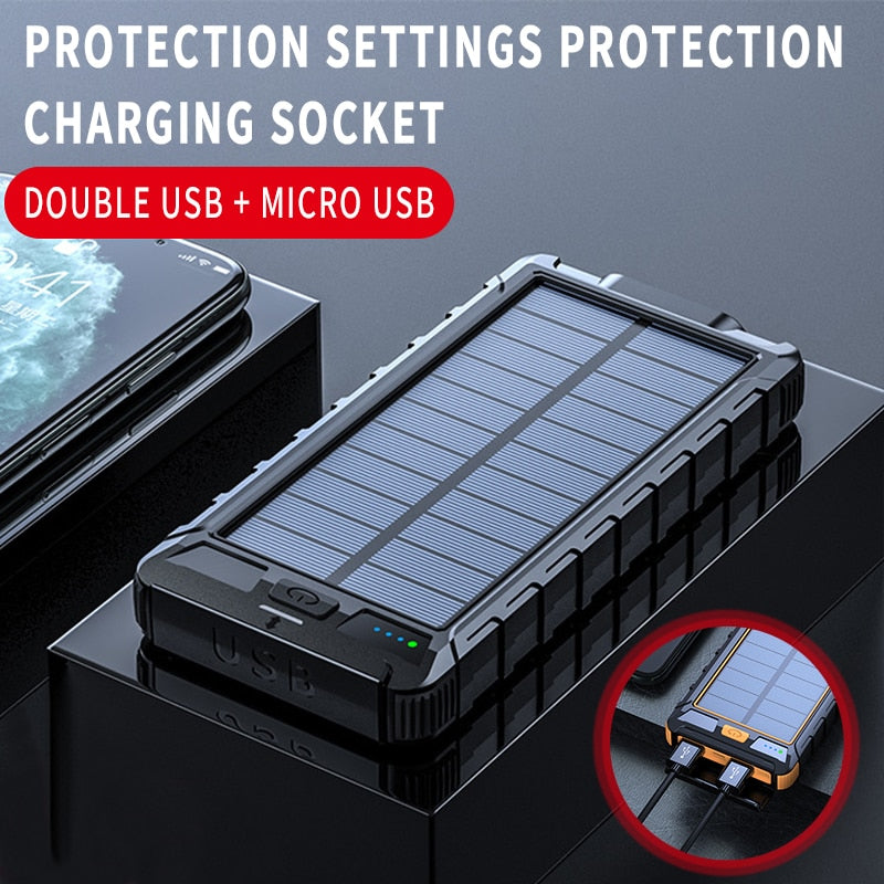 Portable Solar Fast Charging Power Bank 2000mAh