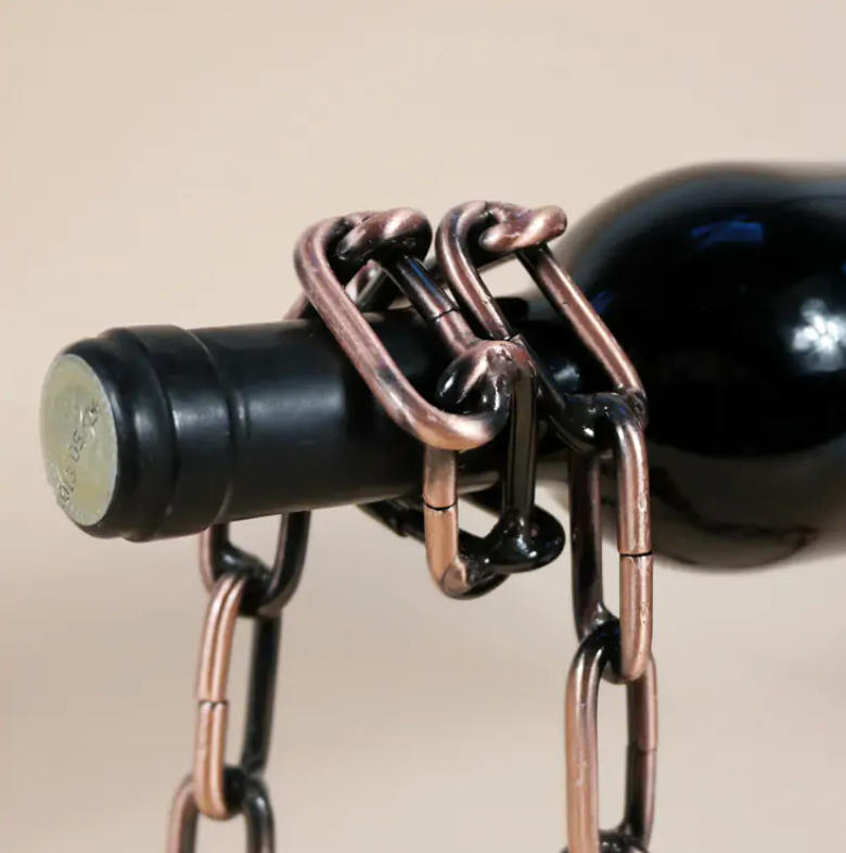 Iron Chain Wine-Bottle Holder